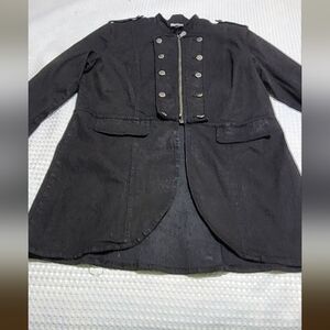 DIANE GILMAN EUC WOMEN'S SIZE XL STRETCH DENIM GOTH STYLE JACKET COAT